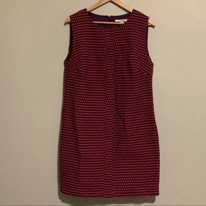 Boden deep purple wine pink polka dot shift dress